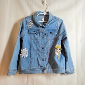 Frozen Elsa Olaf Disney Denim Jean Jacket Collection Tutu Couture Size 7/8